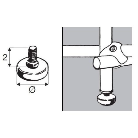 Stopka regulowana z gwintem M-10