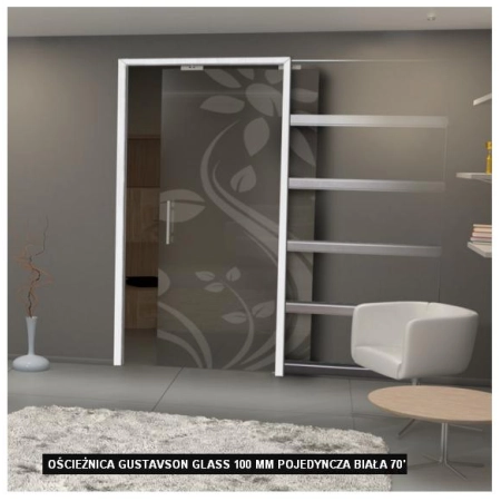 Ościeżnica Gustawson Glass 100mm pojedyncza biała 70