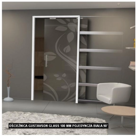 Ościeżnica Gustawson Glass 100mm pojedyncza biała 90
