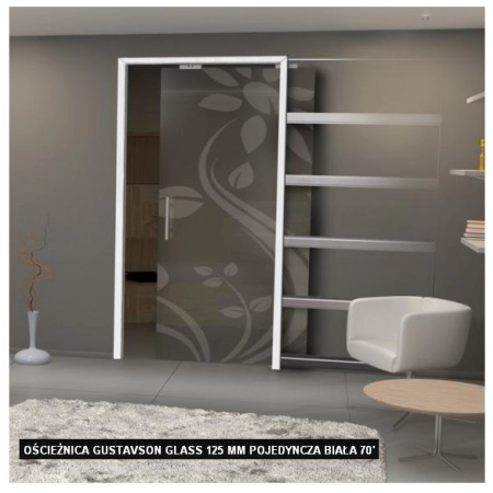 Ościeżnica Gustawson Glass 125mm pojedyncza biała 70