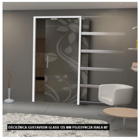 Ościeżnica Gustawson Glass 125mm pojedyncza biała 80
