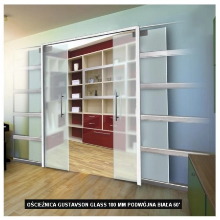 Ościeżnica Gustawson Glass 100mm podwójna biała 60