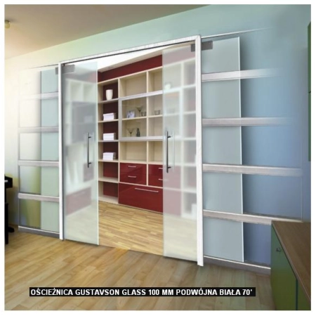 Ościeżnica Gustawson Glass 100mm podwójna biała 70