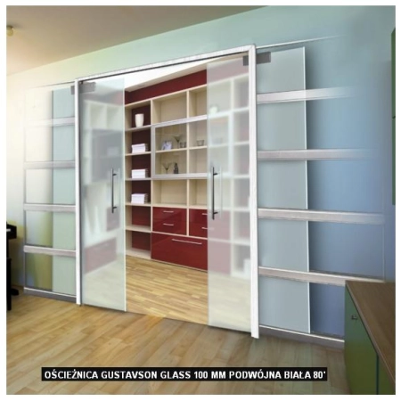 Ościeżnica Gustawson Glass 100mm podwójna biała 80