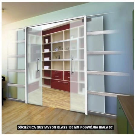 Ościeżnica Gustawson Glass 100mm podwójna biała 90