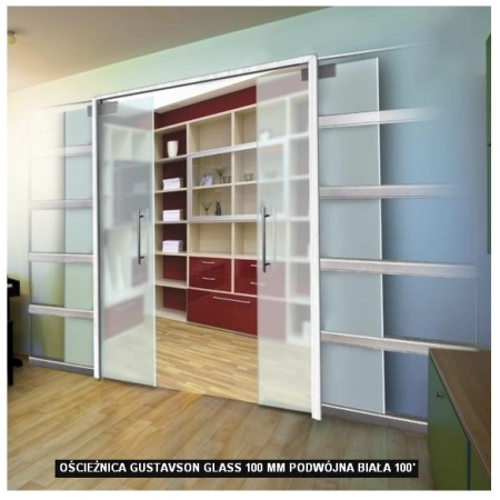 Ościeżnica Gustawson Glass 100mm podwójna biała 100