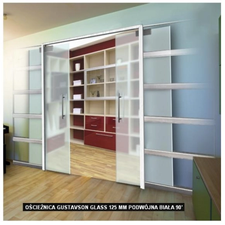 Ościeżnica Gustawson Glass 125mm podwójna biała 90