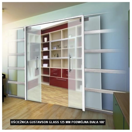 Ościeżnica Gustawson Glass 125mm podwójna biała 100