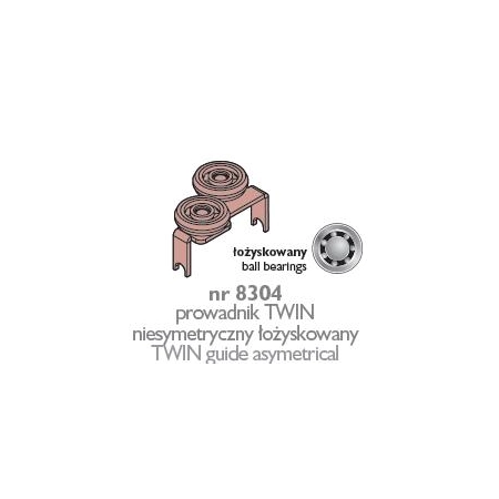 Prowadnik TWIN niesymetryczny łożyskowany