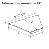 Półka narożna 45 stopni wewnętrzna