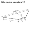 Półka narożna 90 stopni wewnętrzna