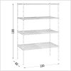 Regał chromowany 4 - półkowy Typ - 2 głębokość 60 cm