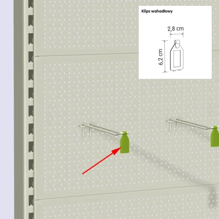 Klips wahadłowy z kieszonką