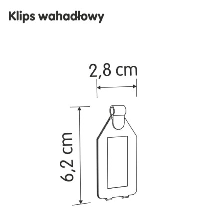 Klips wahadłowy z kieszonką