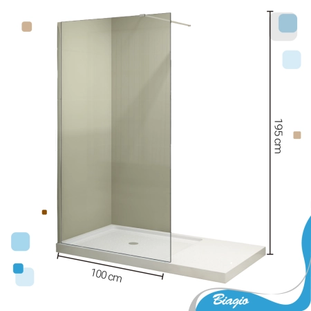 Ścianka prysznicowa  100 X 190 cm Biagio B02C chrom