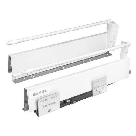 GametBOX średni z 1 relingiem kwadratowym szary/biały 22, wysokość 154 mm, głębokość 450 mm