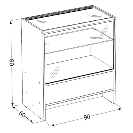 Lada sklepowa 90 cm typ 4 szeroko szklona
