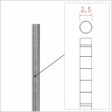 Noga do regału chromowanego 180 cm gwint M10