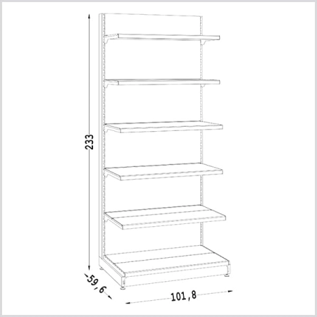 Regał metalowy Antracyt 230cm w ciągu