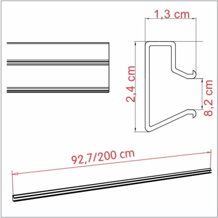 Wkładka aluminiowa 200 cm