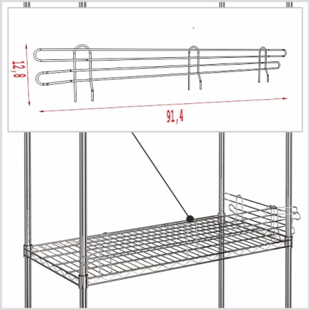 Barierka do regału chromowanego TYP 2