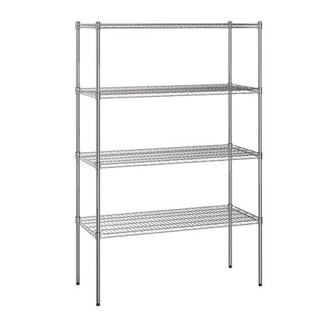 Regał chromowany 4 - półkowy Typ 2 głębokość 45 cm
