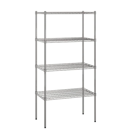 Regał chromowany 4 - półkowy Typ 2 głębokość 45 cm